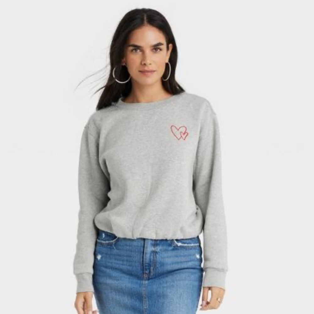 Universal Thread Women’s Bubble Hem Light Gray Sw… - image 7